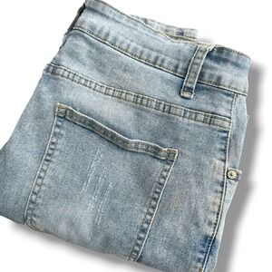 Fashion Wear Light Wash Distressed Size 34(30x30)Relaxed Fit Denim Jeans